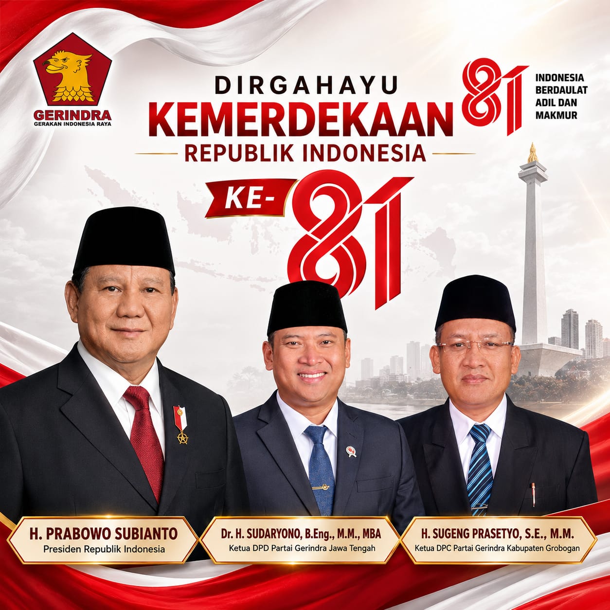 HUT RI - Gerindra kab grobogan
