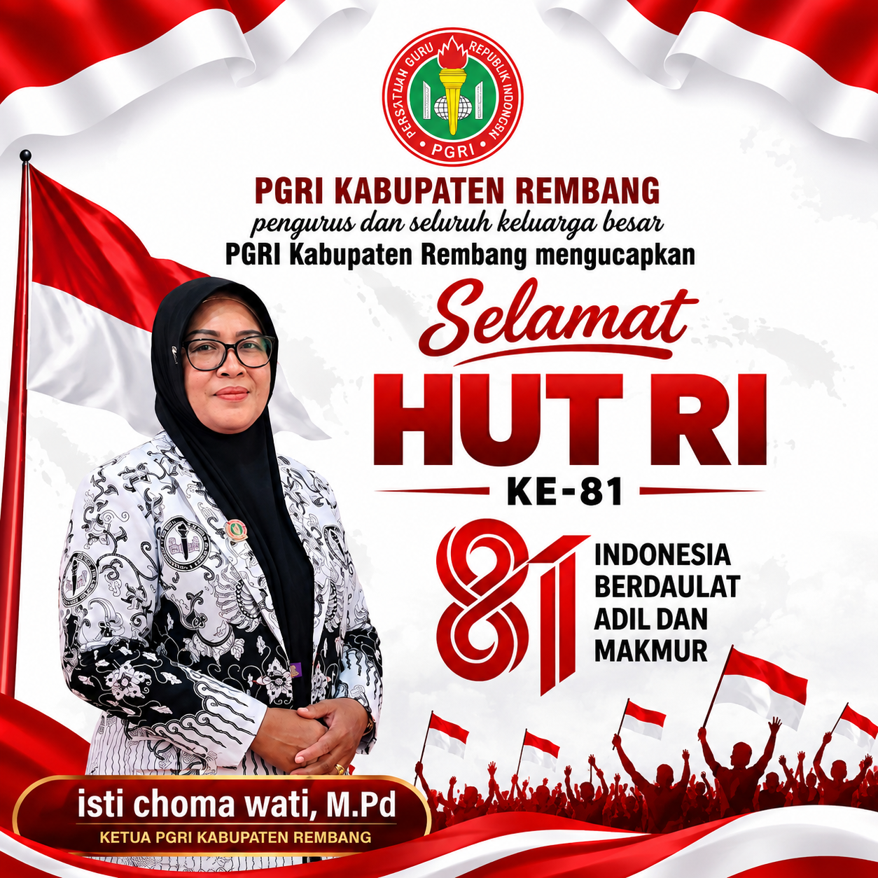 HUT RI - Ketua PGRI Kab Rembang