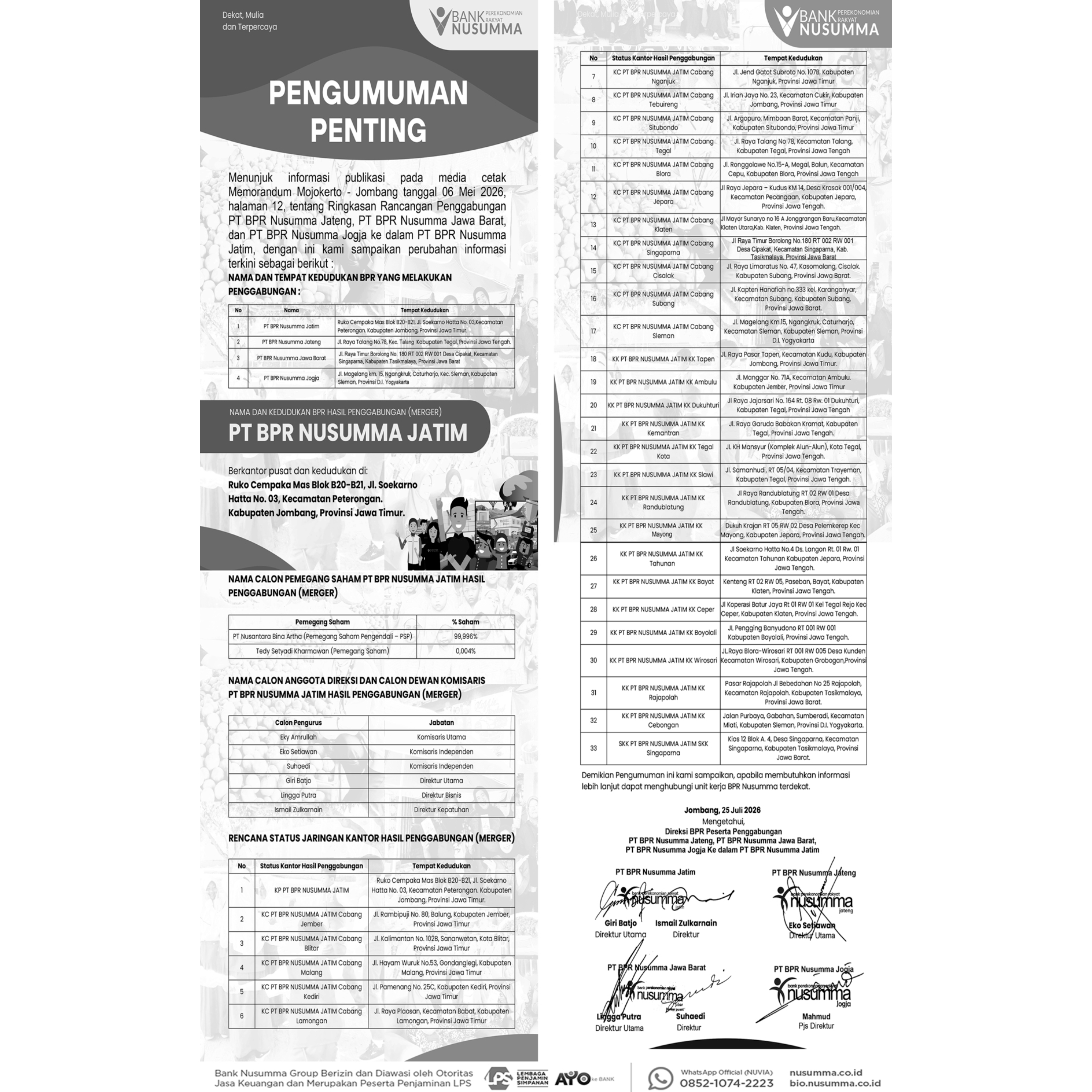 Pengumuman Nusumba