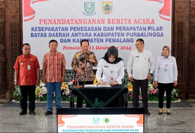 Pemkab Pemalang Tandatangani Kesepakatan Penegasan Batas Daerah dengan Pemkab Purbalingga 