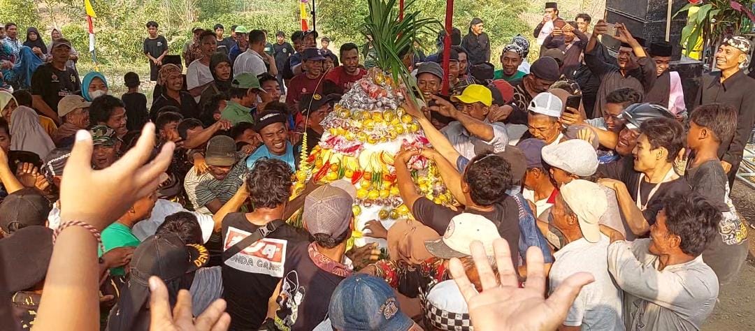 Warga Desa Dermasuci Kabupaten Tegal Berebut Gunungan Sayur, Ada Apa?