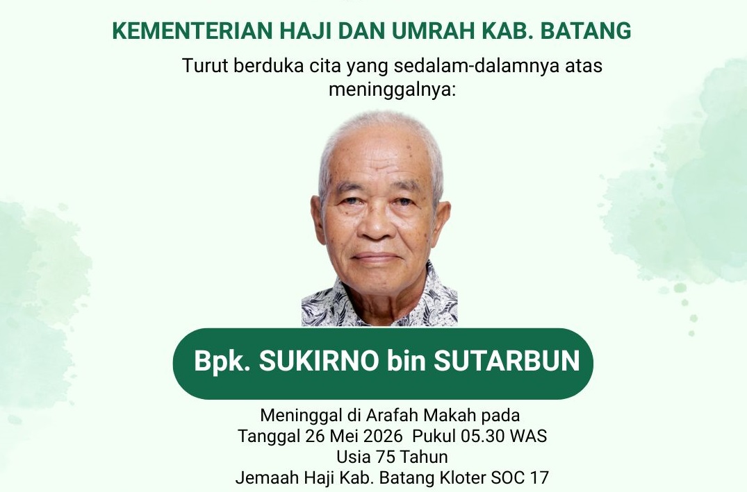 Sukirno, Jemaah Haji Asal Batang, Meninggal Jelang Wukuf