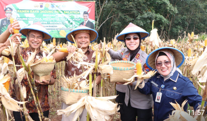 Kapolres Salatiga Panen 10 Ton  Jagung, Wujud Nyata Dukung Asta Cita Presiden