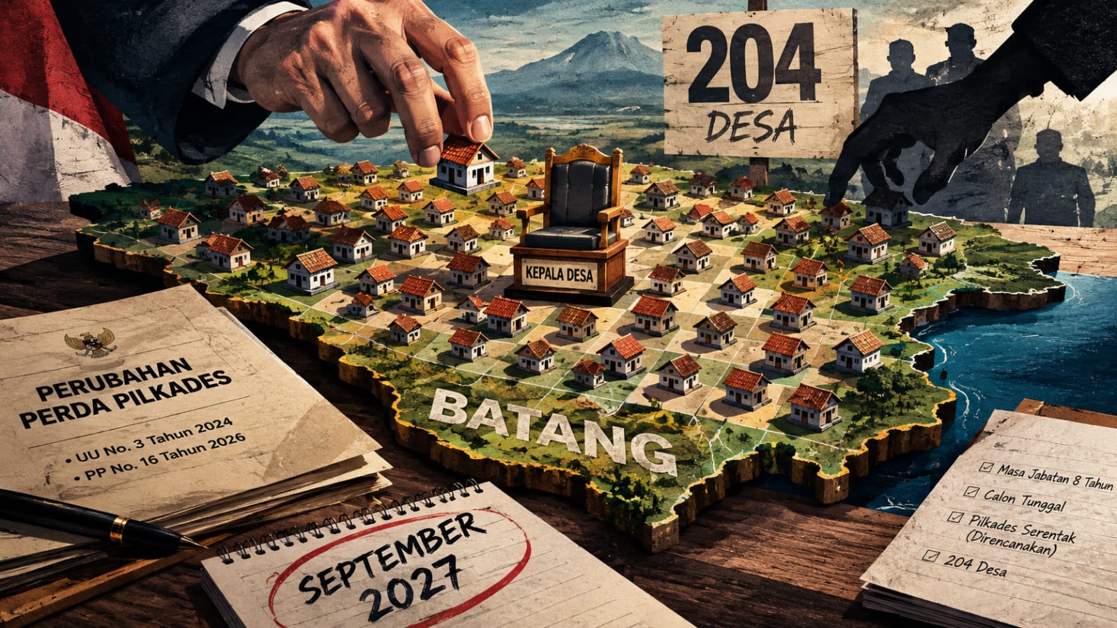 204 Desa di Batang  Siap Pilkades Serentak pada September 2027