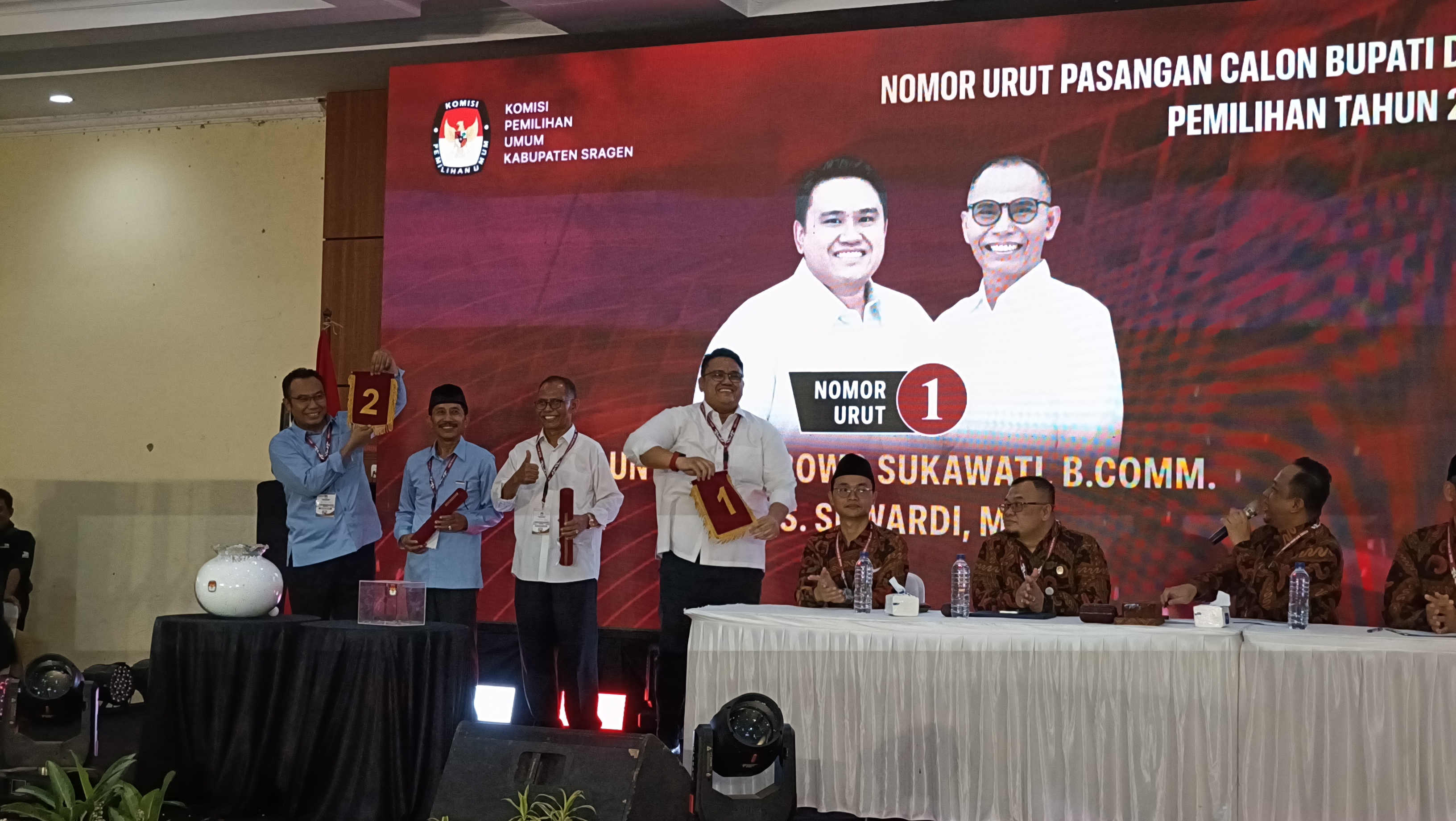 Sah! KPU Sragen Tetapkan Nomor Urut Bowo-Suwardi 1 dan Sigit-Suroto 2