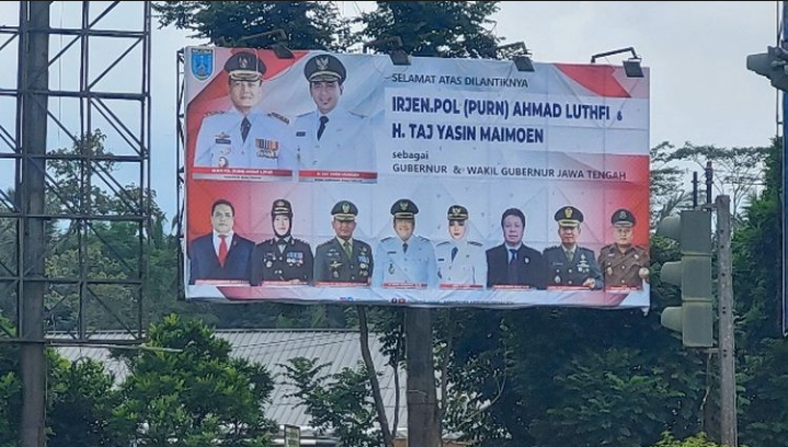 Pangkat Gubernur Jateng Turun Satu Tingkat, Pemkot Salatiga Turunkan Spanduk Raksasa di JLS