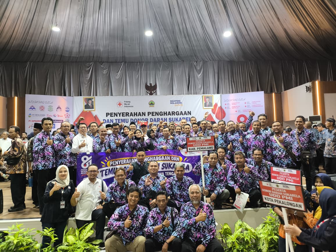 Puluhan Kali Donor Darah, 60 Warga Pemalang Terima Penghargaan dari Gubernur Jawa Tengah 