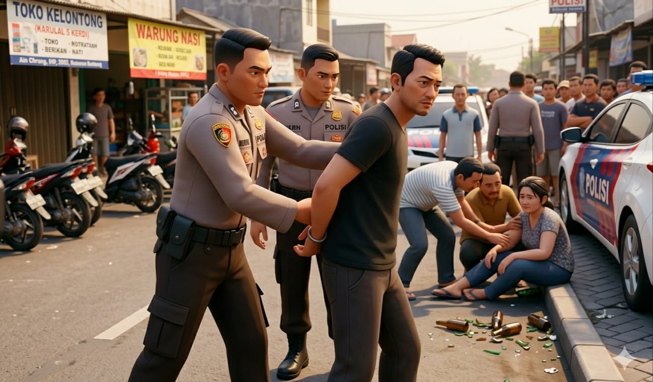 Cinta Jadi Dendam, Pria di Batang Serang Mantan Istri dengan Pecahan Botol