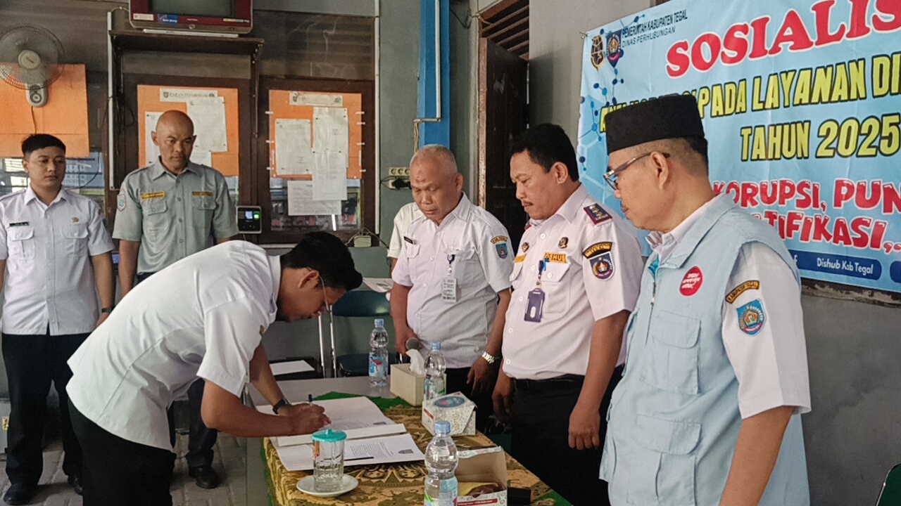 Dishub Kabupaten Tegal Berkomitmen Layani Sepenuh Hati Tanpa Korupsi 