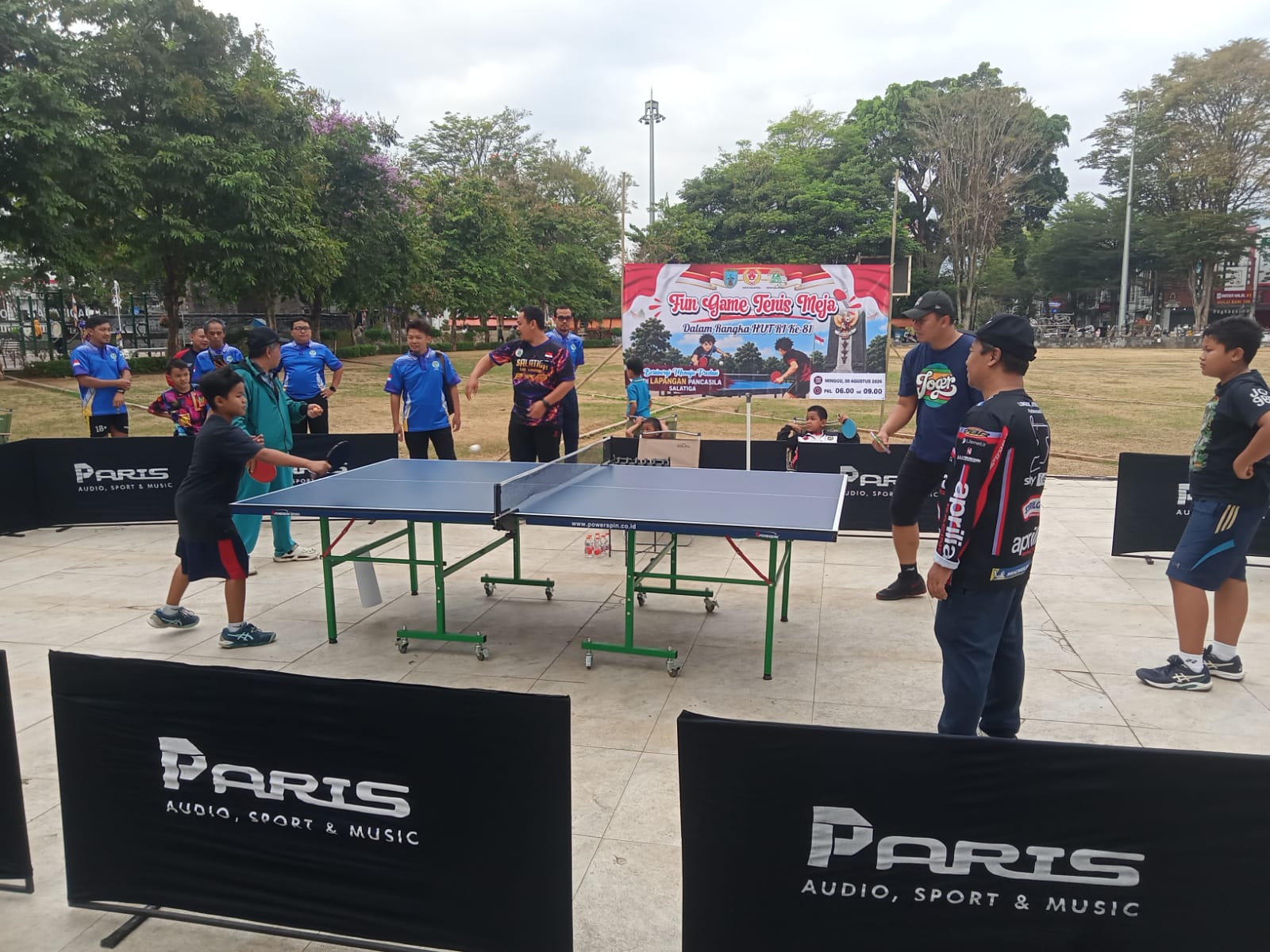Pertama di Salatiga, Tenis Meja Digelar di Ruang Terbuka  Alun-Alun Pancasila Salatiga 