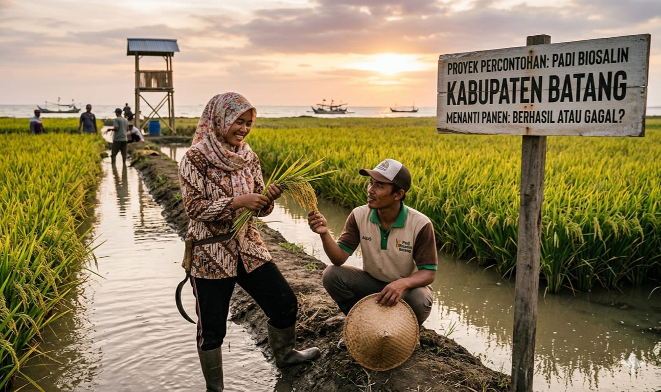 Menanti Panen Padi Biosalin di Lahan Rob Batang, Berhasil atau Gagal?