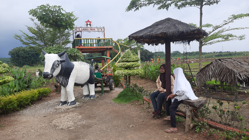 Soto Sawah Mba Tutik, Sensasi Kuliner Murah di Tengah Sawah dengan Panorama Gunung Ungaran