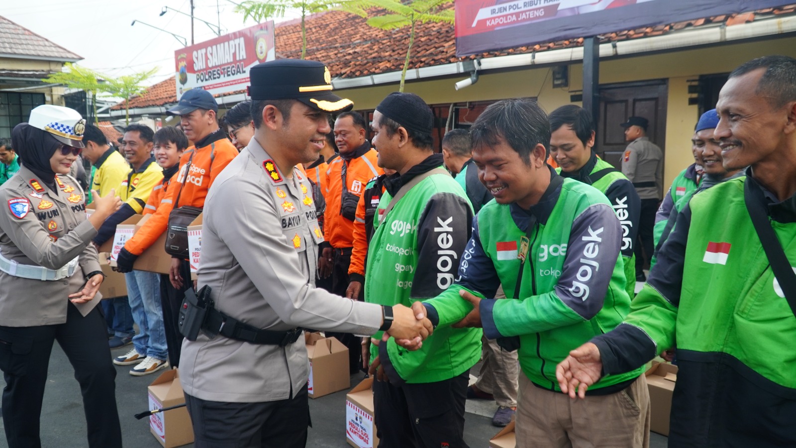 Polres Tegal Apel Harkamtibmas Bersama Komunitas Ojek Online