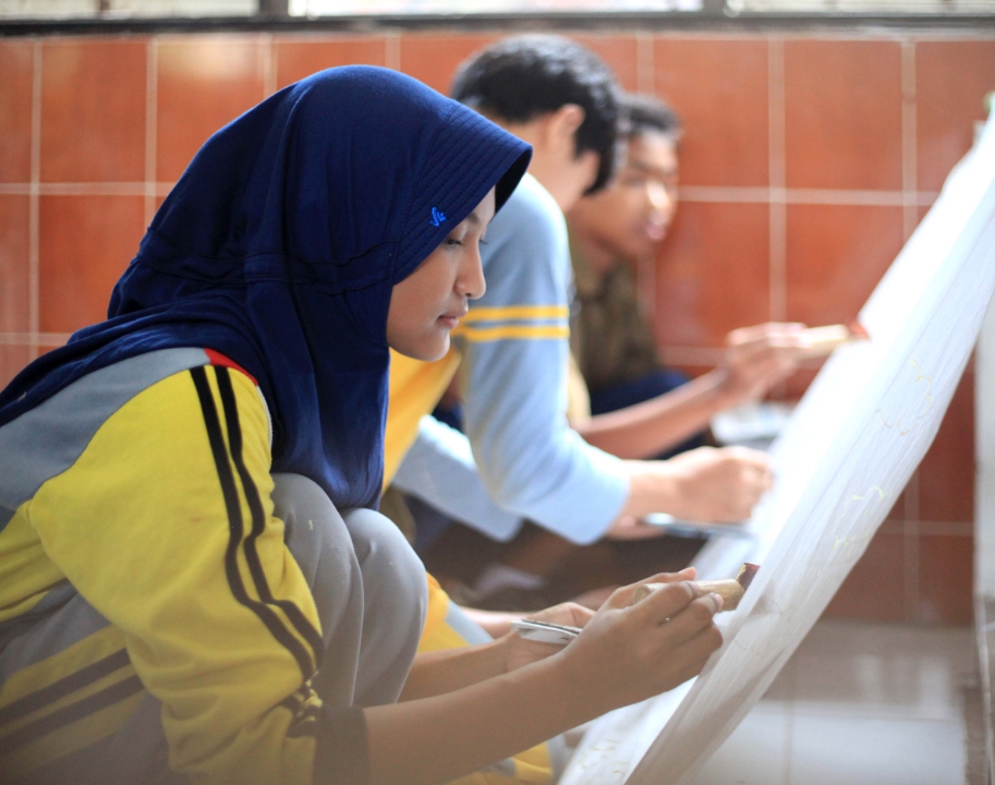 Siswa SMP Muhammadiyah 3 Kota Tegal Diajari Membatik