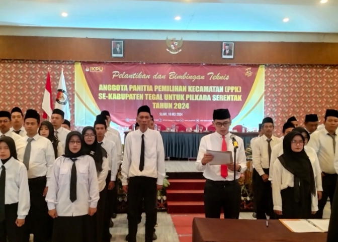 90 PPK Kabupaten Tegal Dilantik, Bertugas Selama 8 Bulan Bantu KPU