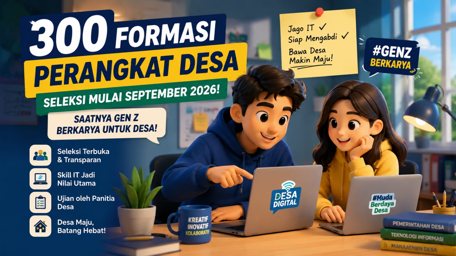 300 Kursi Perangkat Desa di Batang Bakal Dibuka, Siap-Siap Adu Skill IT