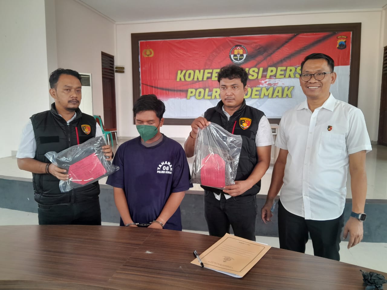 Pelaku Percobaan Perampokan Gojek di Demak Dibekuk Satreskrim Demak di Sidoarjo Jatim