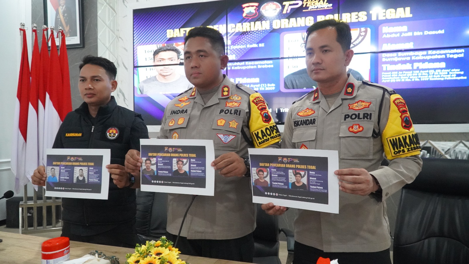 Gerak Cepat, Polres Tegal Ringkus 3 Tahanan dari 6 yang Kabur 