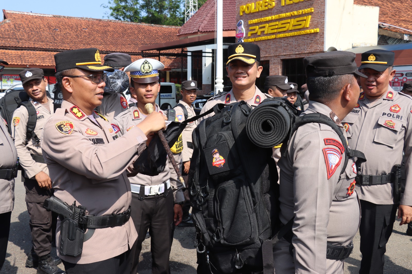 Polres Tegal Lakukan Pengecekan Akhir Kesiapan  Personel Pengamanan Pemilu