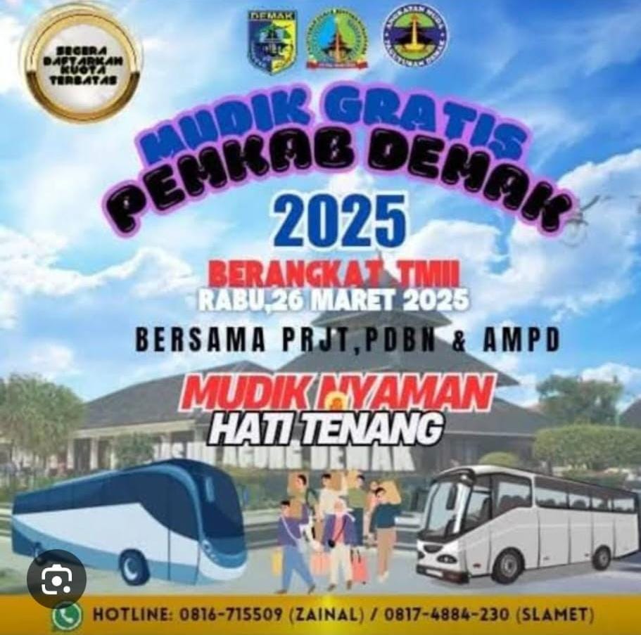 Pemkab Demak Siapkan Mudik Gratis, Titik Kumpul di TMII