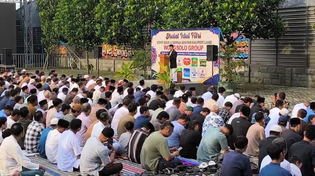 Idulfitri di Kalipepe Land Solo Penuh Khidmat, Ustaz Rosyad Tekankan Konsistensi Ibadah