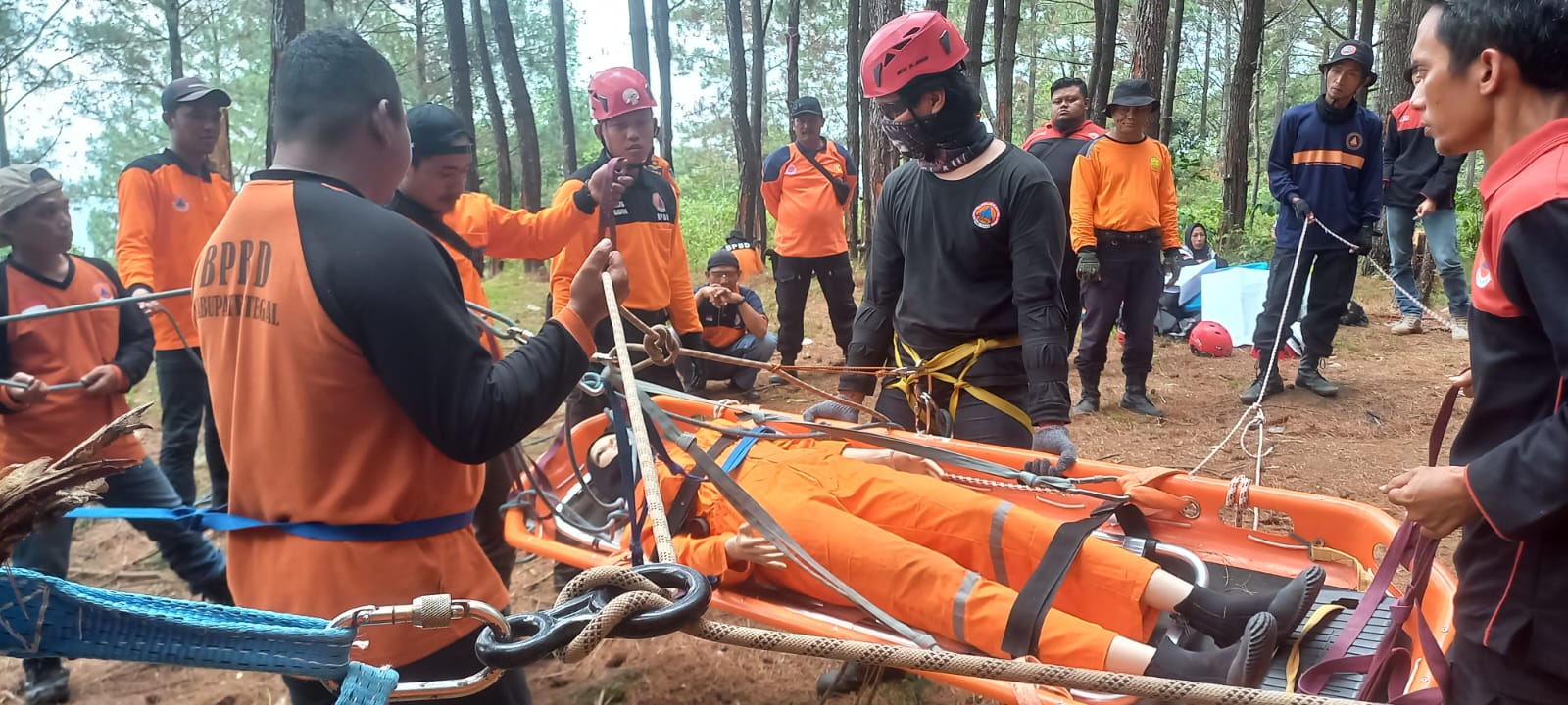 Keren! BPBD Kabupaten Tegal Gembleng Relawan PB Berlatih Pertolongan di Ketinggian