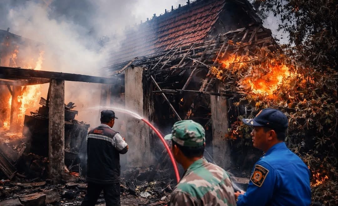 Rumah Joglo Kayu di Pati Dilalap Api, Kerugian Ratusan Juta Dipicu Konsleting