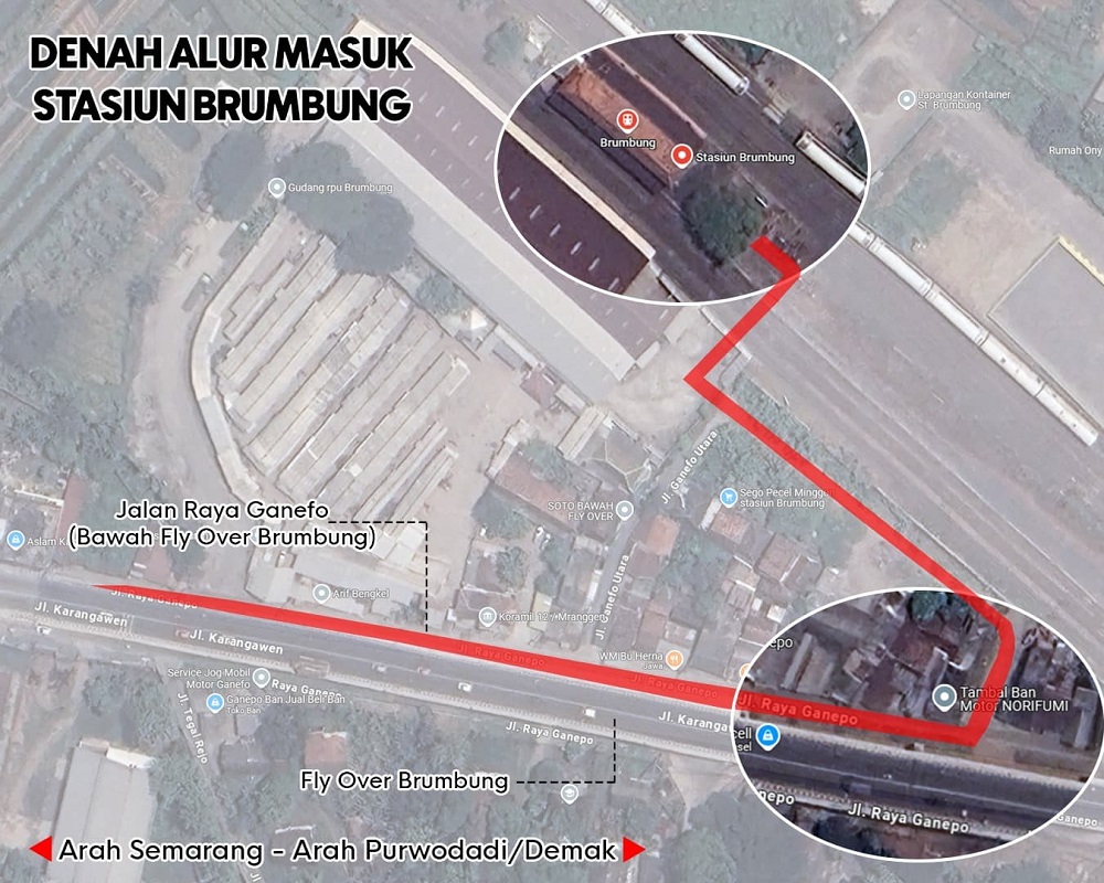 Mulai 1 Mei 2025, Akses Masuk ke Stasiun Brumbung Demak Dialihkan Lewat Jalan Ganefo