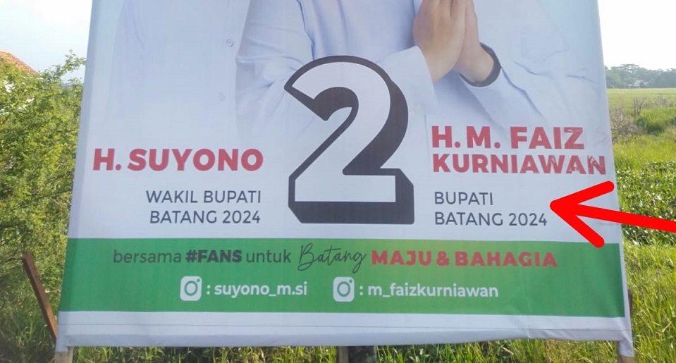 Geger Kata 'Calon' Hilang dari Baliho Paslon Pilbup Batang 2024, KPU Akui Kurang Cermat