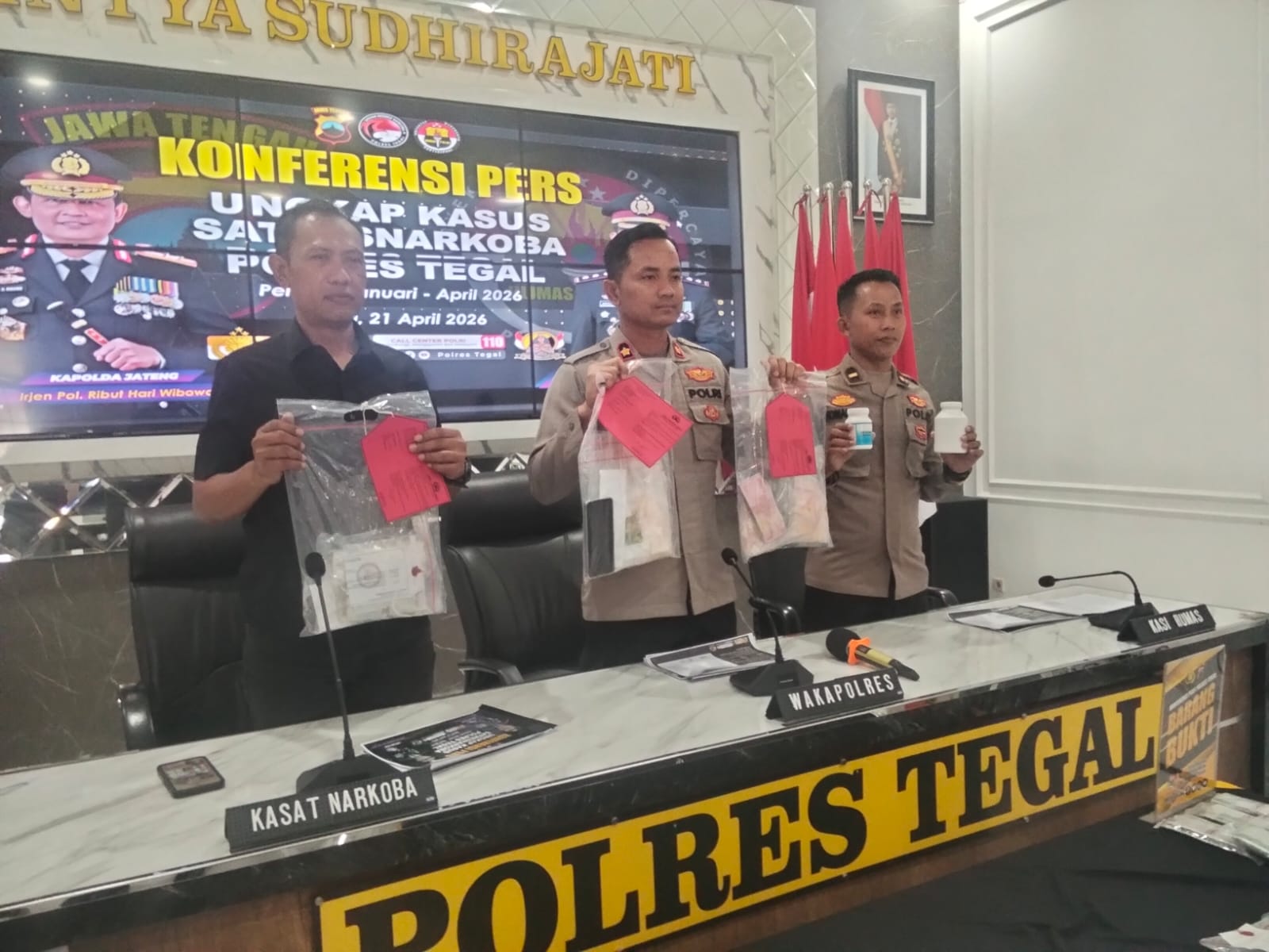 Ungkap 26 Kasus, Polres Tegal Amankan 32 Tersangka Narkoba