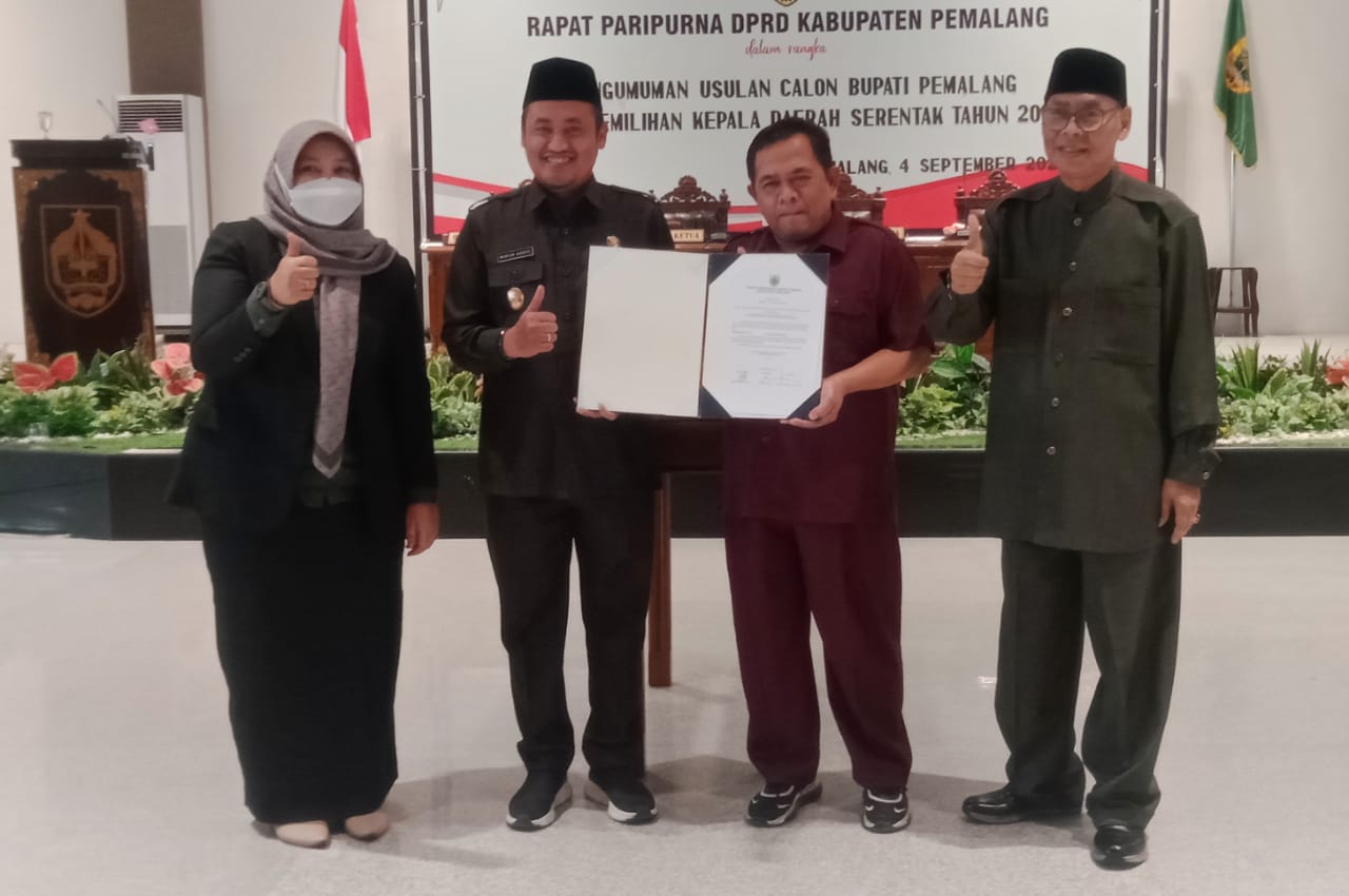 DPRD Kabupaten Pemalang Umumkan Usulkan Calon Bupati Pemalang dalam Rapat Paripurna apenyampaian Pengumuman Us