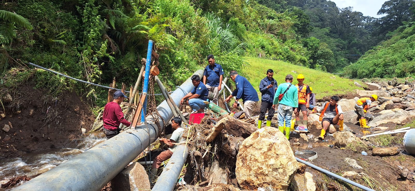 Dua Jembatan Pipa Distribusi PDAM Tegal Dikebut