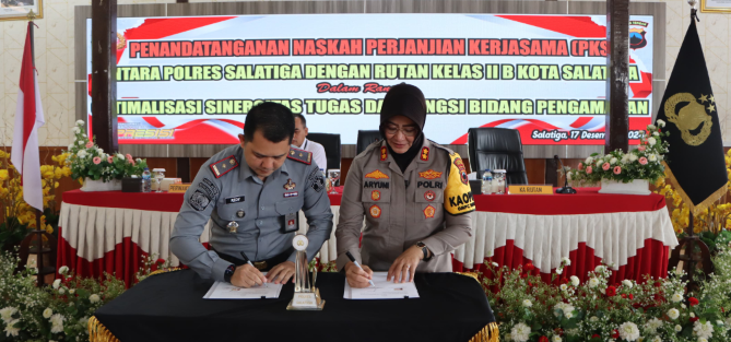 Perkuat Sinergitas, Rutan Salatiga-Polres Teken MoU Pengamanan Tahanan