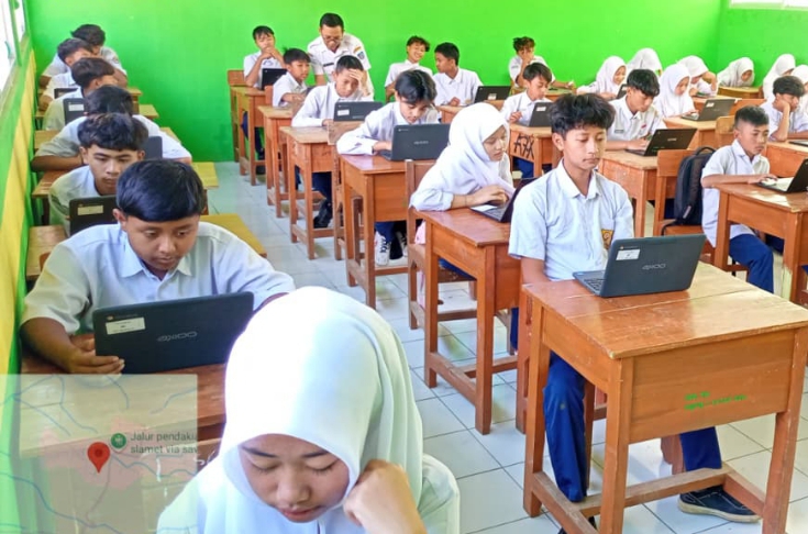 SMPN 5 Satu Atap Bumijawa Kabupaten Tegal Adakan STS Berbasis CBT 