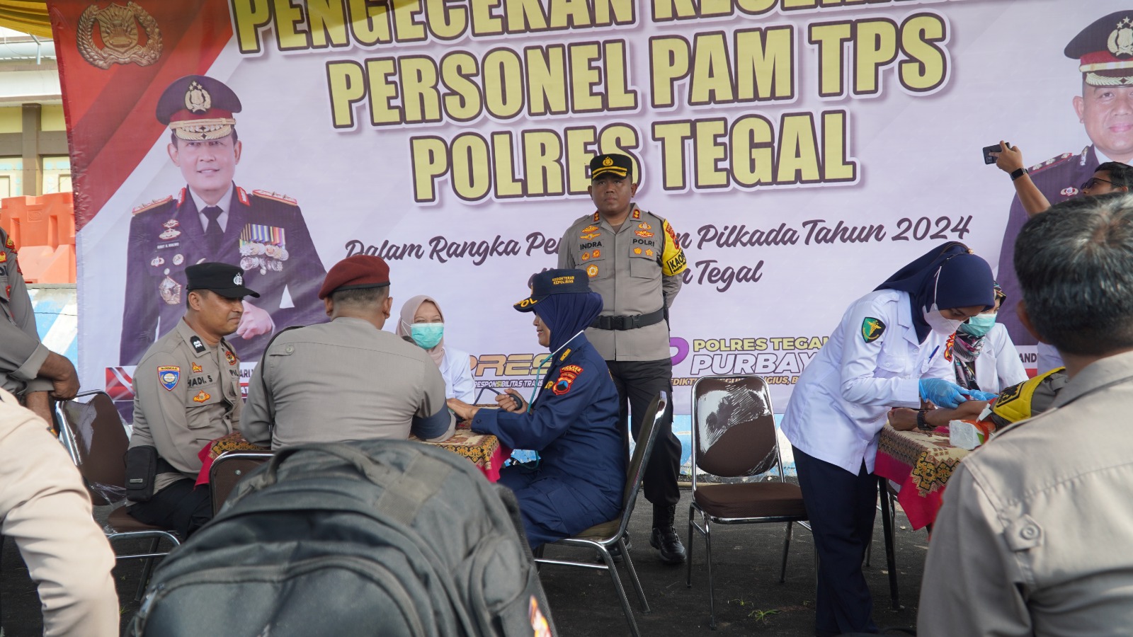 Kapolres Tegal Cek Kesehatan Personel  Jelang Pengamanan TPS 