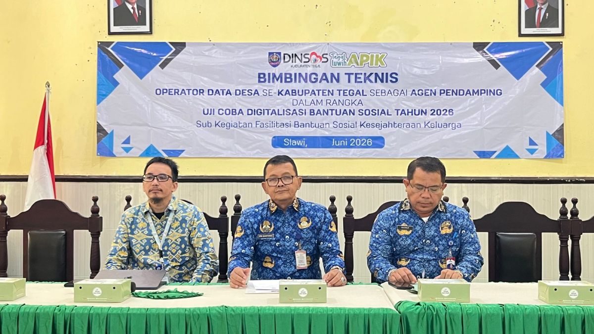 Digitalisasi Bansos di Kabupaten Tegal, Dinsos Gelar Bimtek Agen Pendamping Operator Data Desa