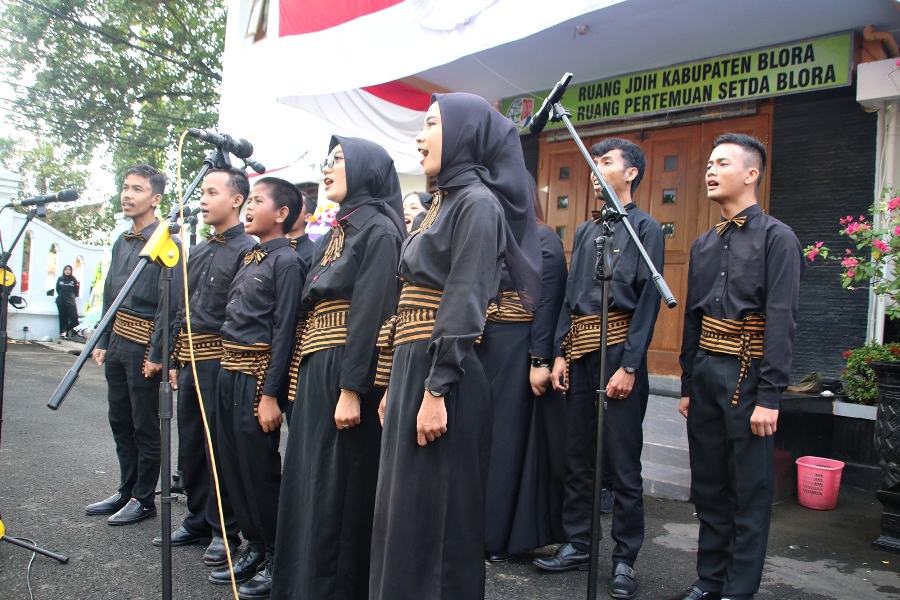 Pertama Kalinya Lagu Himne Blora Dinyanyikan di Upacara Peringatan Hari Jadi