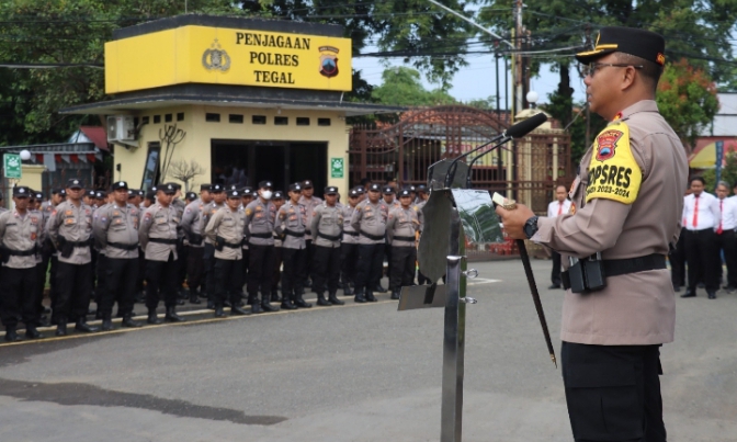 Personel Polres Tegal Ditarik Kembali dari Pengamanan Pemilu 