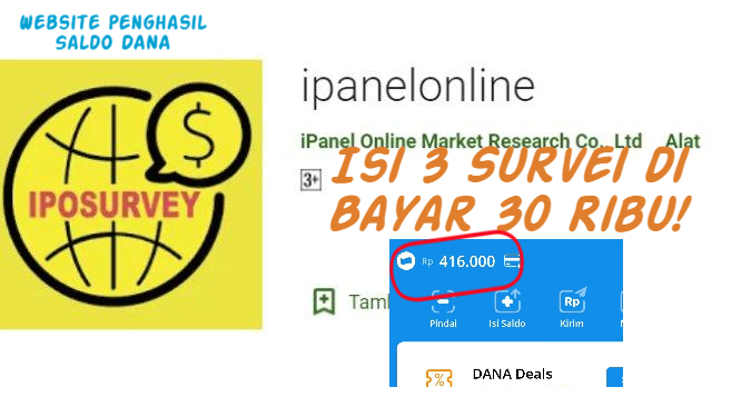 Website Penghasil Uang Tanpa Deposit, Isi 3 Survei Bisa Dapatkan Rp30 Ribu Saldo DANA, Ini Caranya!