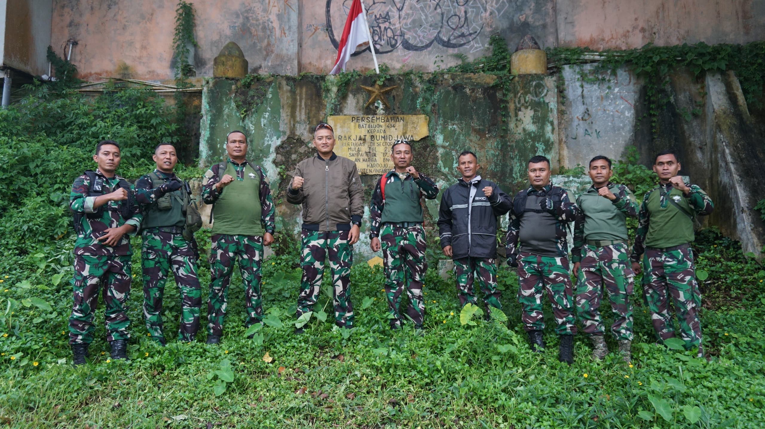 Prajurit Yonif 407/PK Napak Tilas Jejak Pahlawan di Bumijawa Kabupaten Tegal  ‎