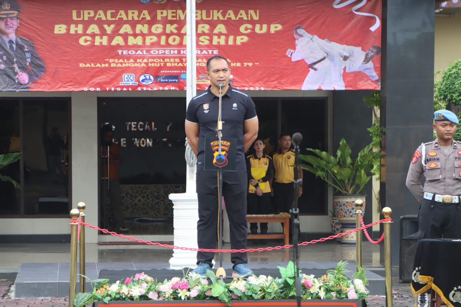 Kapolres Tegal Kota Buka Kejuaraan Karate Tegal Open Bhayangkara Cup 2025