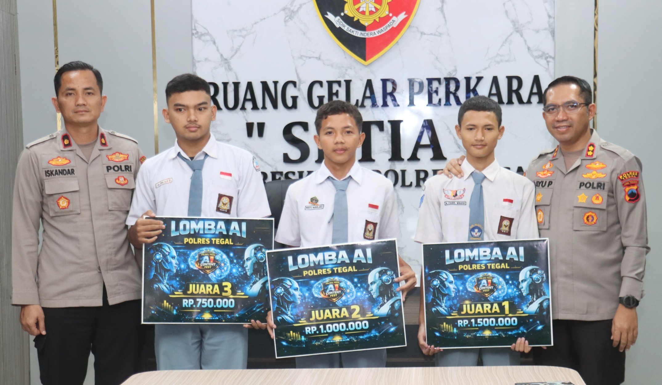 Polres Tegal Umumkan Pemenang AI Fest Batch 1 di Ruang Gelar Perkara