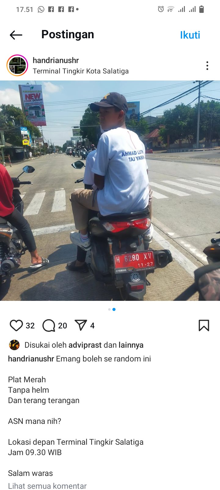 Pengunggah Kendaraan Plat Merah Dikendarai Pria Berkaos Cagub Dipanggil Bawaslu Salatiga