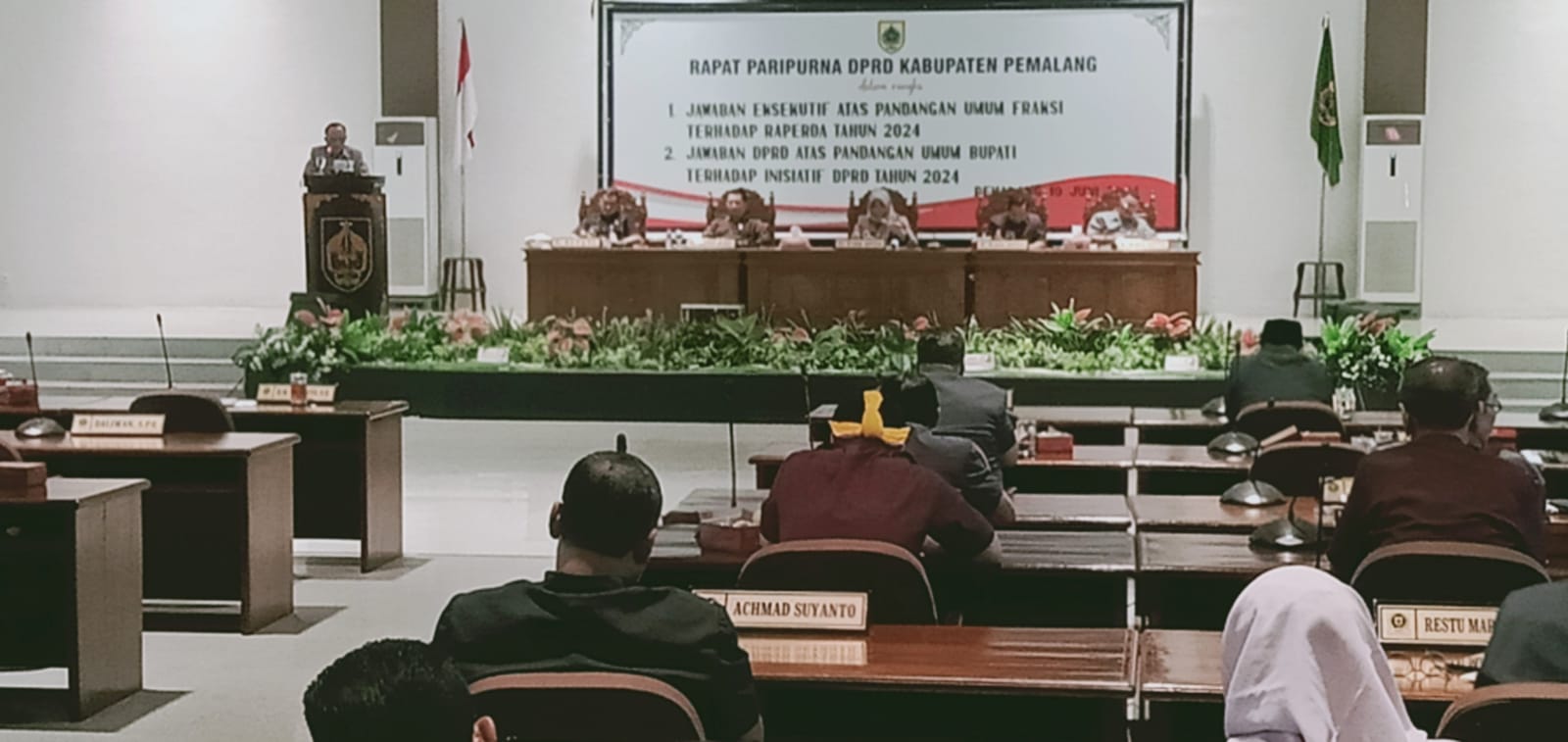 Rapat Paripurna Penyampaian Jawaban DPRD Kabupaten Pemalang dan Eksekutif 