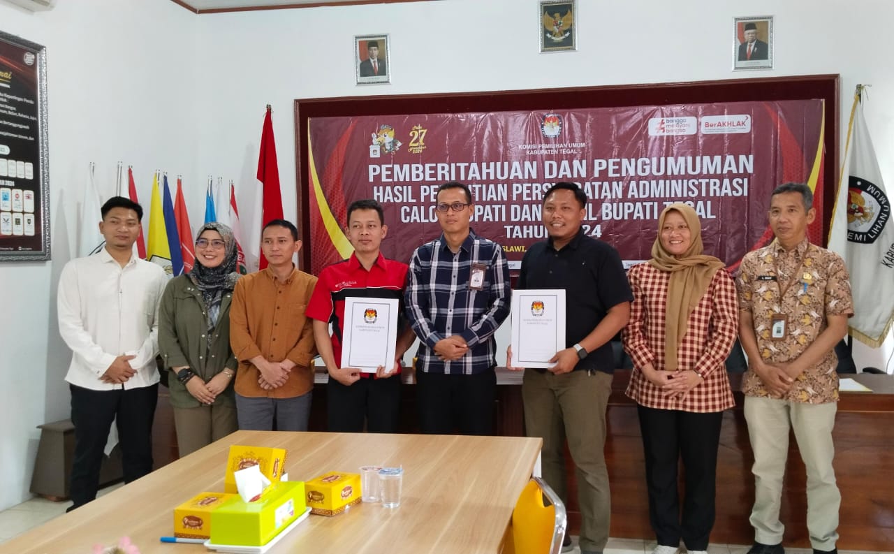 KPU Pastikan 2 Bapaslon Bupati dan Wabup Tegal MS