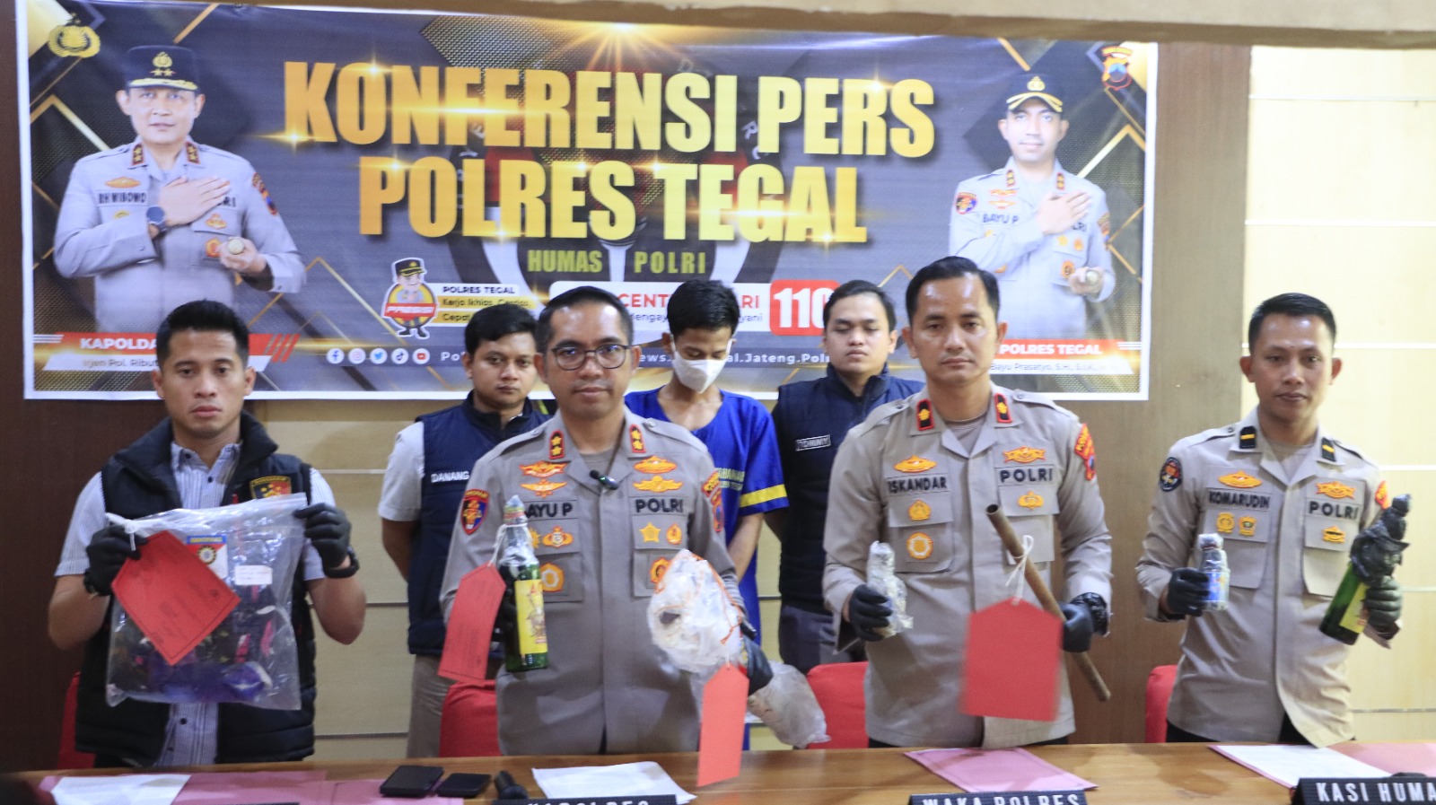 Polres Tegal Gagalkan Aksi Anarkis, Amankan Pelaku dan Barang Bukti Berbahaya ‎