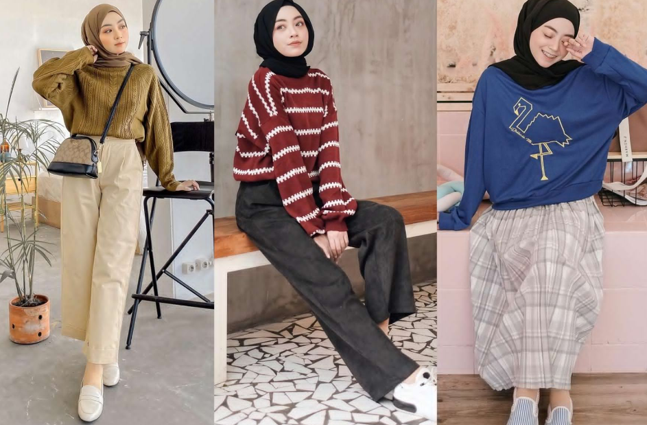 7 Ide Styling Outfit Rajut Ala Selebgram Hijab, Tampil Menawan dan Elegan!