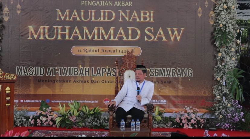 Lapas Semarang Peringati Maulid Nabi, Hadirkan Tausiyah Penuh Haru dan Motivasi