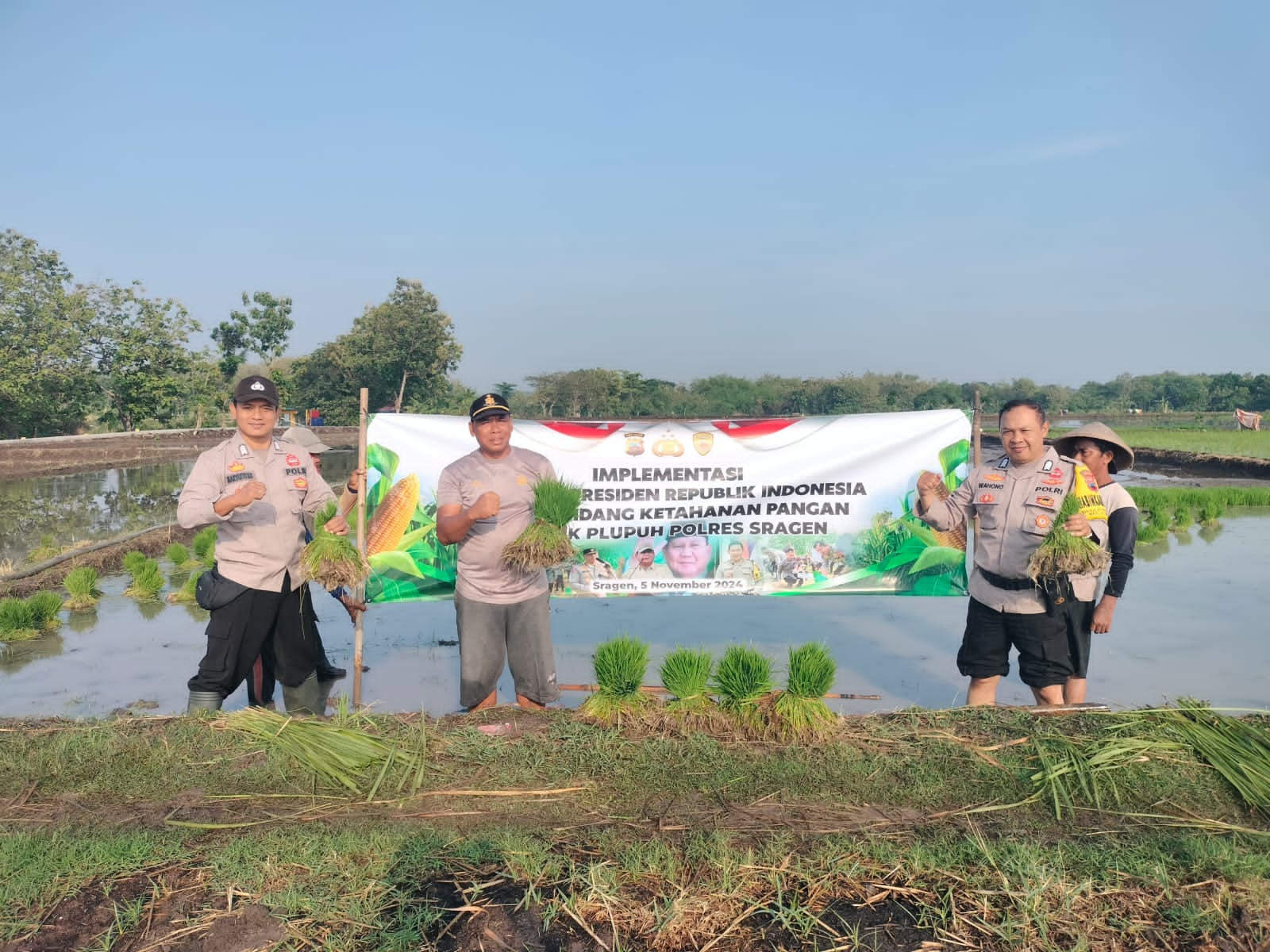 Bersama Petani, Polsek Plupuh Perluas Lahan Produktif sebagai Upaya Ketahanan Pangan