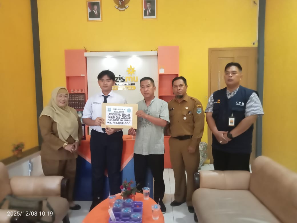 Civitas Akademika SMP Negeri 2 Kota Tegal Salurkan Donasi untuk Korban Bencana Alam di Aceh, Sumut dan Sumbar